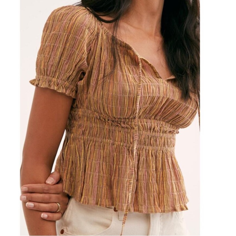 FREE PEOPLE ViVi smocked top
